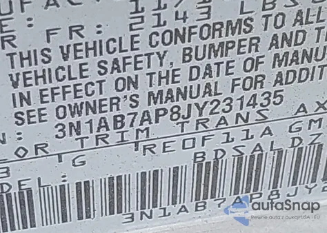 2018 Nissan Sentra Sv из США, поврежденный, VIN 3N1AB7AP8JY231435